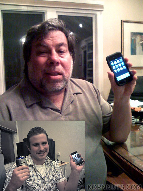 Steve Wozniak and Gary Wozniak + iPhones Steve Wozniak and Gary Wozniak + iPhones