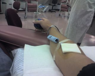 Blood donation at the red cross